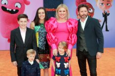 Seth Blackstock, Remington Alexander Blackstock, Savannah Blackstock, Kelly Clarkson, River Rose Blackstock, and Brandon Blackstock attend STX Films World Premiere of 'UglyDolls' at Regal Cinemas L.A. Live on April 27, 2019 in Los Angeles, California.