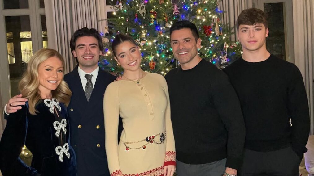 Kelly Ripa, Michael Consuelos, Lola Consuelos, Mark Consuelos, and Joaquin Consuelos, Instagram, December 2022.