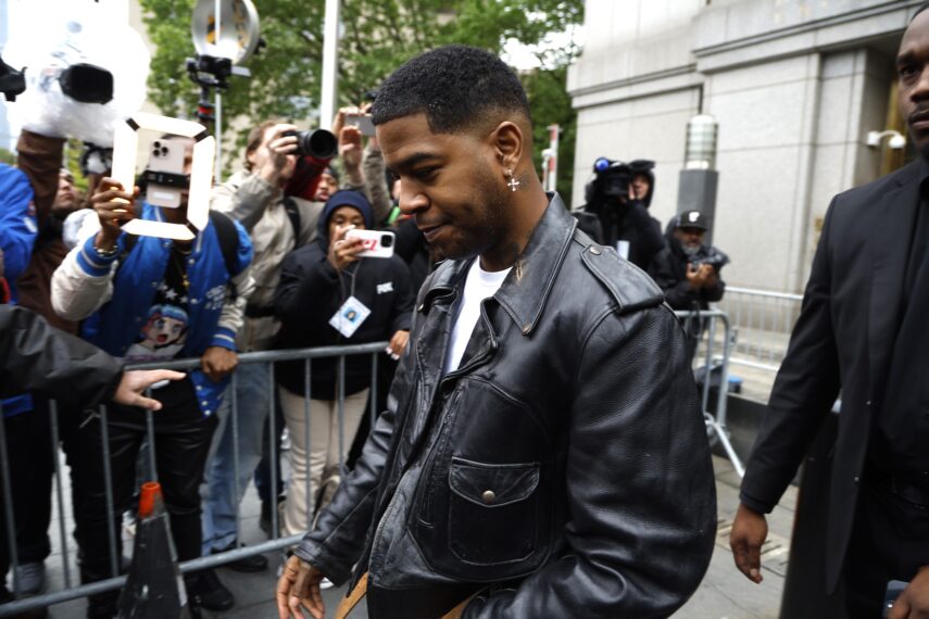 Kid Cudi departs the Manhattan Federal Court during the Sean "Diddy" Combs' trial on May 22, 2025 in New York City.