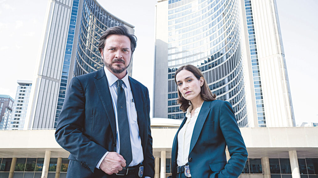 Law & Order Toronto: Criminal Intent -- “Episode 4” -- Pictured: Aden Young as Detective Sergeant Henry Graff and Kathleen Munroe as Detective Sergeant Frankie Bateman -