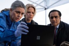 Leanne Balcombe (Georgia Mackenzie), DCI Jess James (Sinéad Keenan), DI Sunny Khan (Sanjeev Bhaskar) in 'Unforgotten' - Season 6