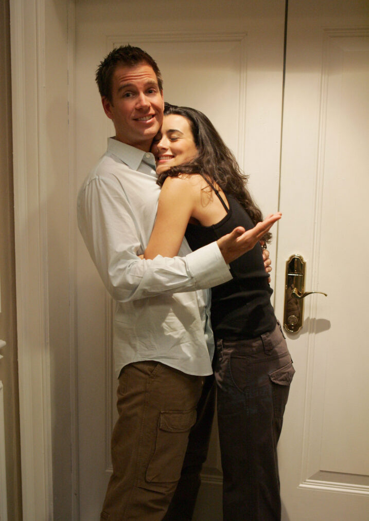PHOTO: ...... ...Cote de Pablo and Michael Weatherly...joke around during a production break Tony and Ziva go undercover posing as a married couple who are assassins, in order to pinpoint the actual killers' identity and their target in 