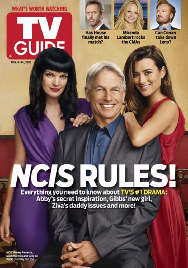 Pauley Perrette, Mark Harmon, and Cote de Pablo on the cover of TV Guide Magazine