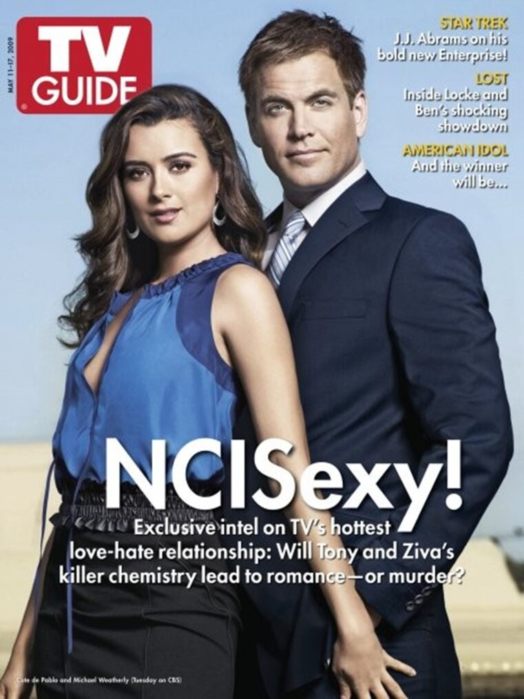 Cote de Pablo and Michael Weatherly on the cover of TV Guide Magazine
