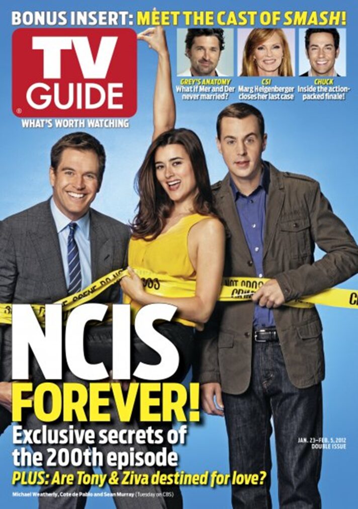 Michael Weatherly, Cote de Pablo, and Sean Murray on the cover of TV Guide Magazine
