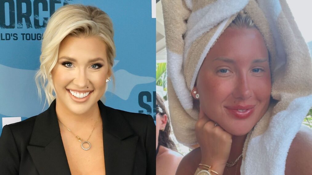 Savannah Chrisley in September 2023; Savannah Chrisley in August 2025.