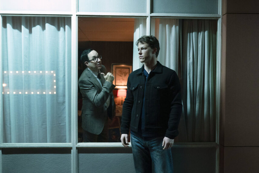 THE RAINMAKER -- Episode 102 -- Pictured: (l-r) PJ Byrne as Deck Shifflet, Milo Callaghan as Rudy Baylor -- (Photo by: Jonathan Hession/USA Network)