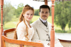 Irene Heron (Millie Gibson), Soames Forsyte (Joshua Orpin) in 'The Forsytes'