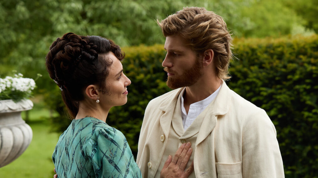 Frances Forsyte (Tuppence Middleton), Jolyon Forsyte, Jr (Danny Griffin) in 'The Forsytes'
