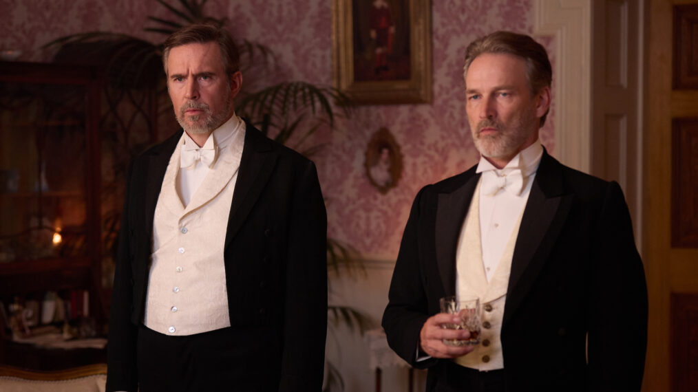 James Forsyte (Jack Davenport) and Jolyon Forsyte, Sr (Stephen Moyer) in 'The Forsytes'