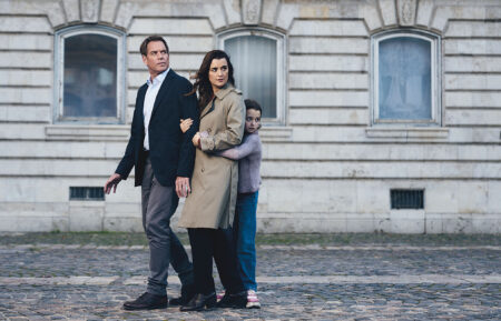 L-R Michael Weatherly as Tony Dinozzo, Cote de Pablo as Ziva David and Isla Gie as Tali In NCIS: Tony & Ziva, season 1, airing on Paramount+