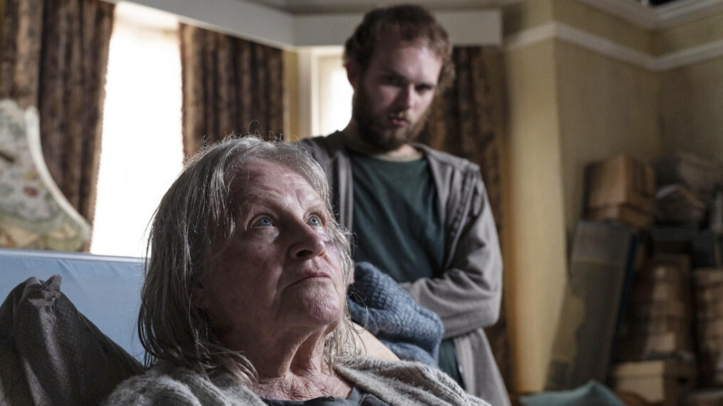 Dot Baines (Michele Dotrice), Marty Baines (Maximilian Fairley) in 'Unforgotten' Season 6