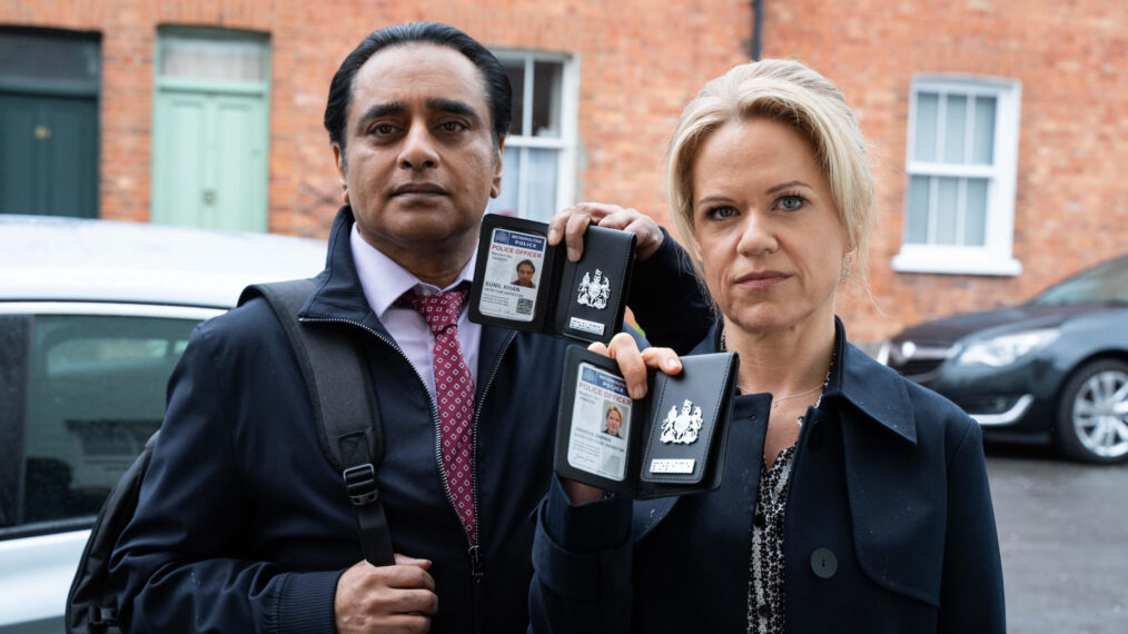 DI Sunny Khan (Sanjeev Bhaskar), DCI Jess James (Sinéad Keenan) in 'Unforgotten' Season 6