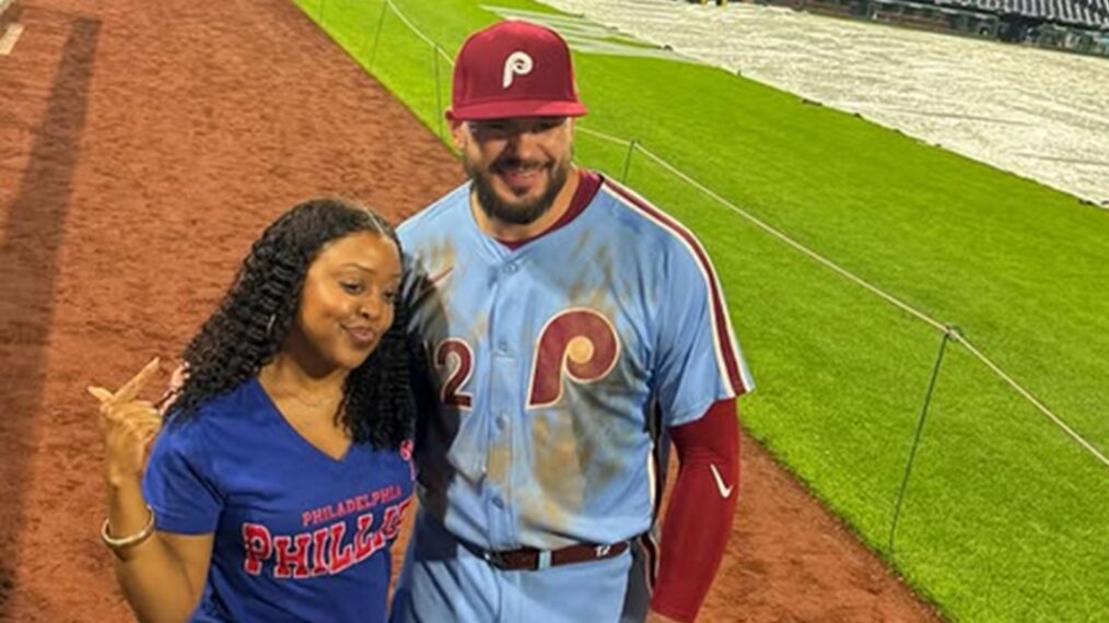 Quinta Brunson and Phillies player Kyle Schwarber for 'Abbott Elementary'