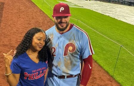 Quinta Brunson and Phillies player Kyle Schwarber for 'Abbott Elementary'