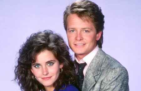 FAMILY TIES, from left: Courteney Cox, Michael J. Fox, (1987), 1982-89. ph: