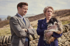 James Herriot (Nicholas Ralph), Mrs. Pumphrey (Patricia Hodge) in 'All Creatures Great and Small' Season 6