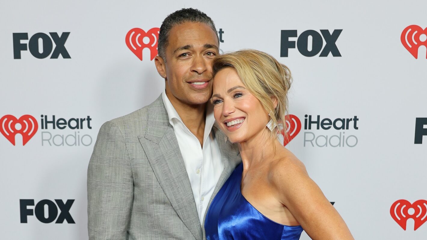 T. J. Holmes and Amy Robach attend the 2025 iHeartRadio Music Awards at Dolby Theatre on March 17, 2025 in Hollywood, California.