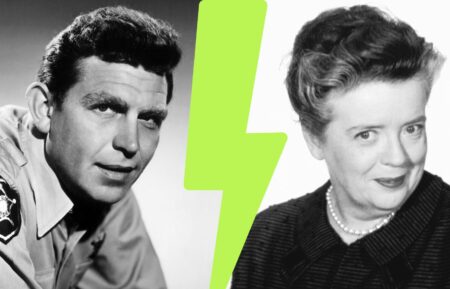 Andy Griffith and Francis Bavier split graphic image