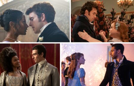 Bridgerton couples in Seasons 1, 2, and 3 and Queen Charlotte