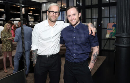 Bob Harper (L) and Anton Gutierrez attend Prince Reimagined: Private Charity Event for amfAR The Foundation for AIDS Research / Celebrating 35th Anniversary of Purple Rain