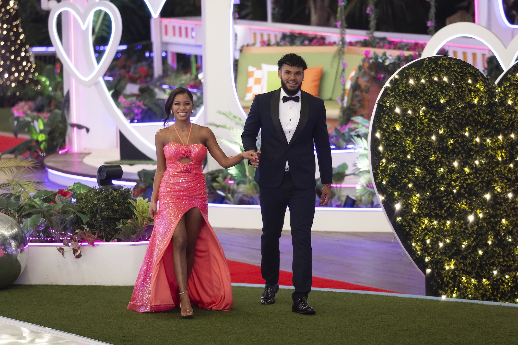 Amaya Espinal, Bryan Arenales in the 'Love Island USA' Season 7