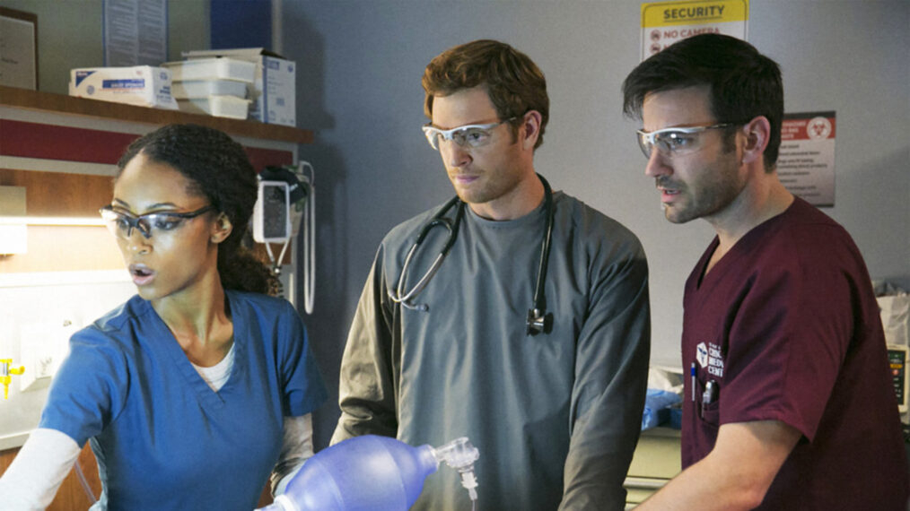 Yaya DaCosta, Nick Gehlfuss, and Colin Donnell in 'Chicago Med'