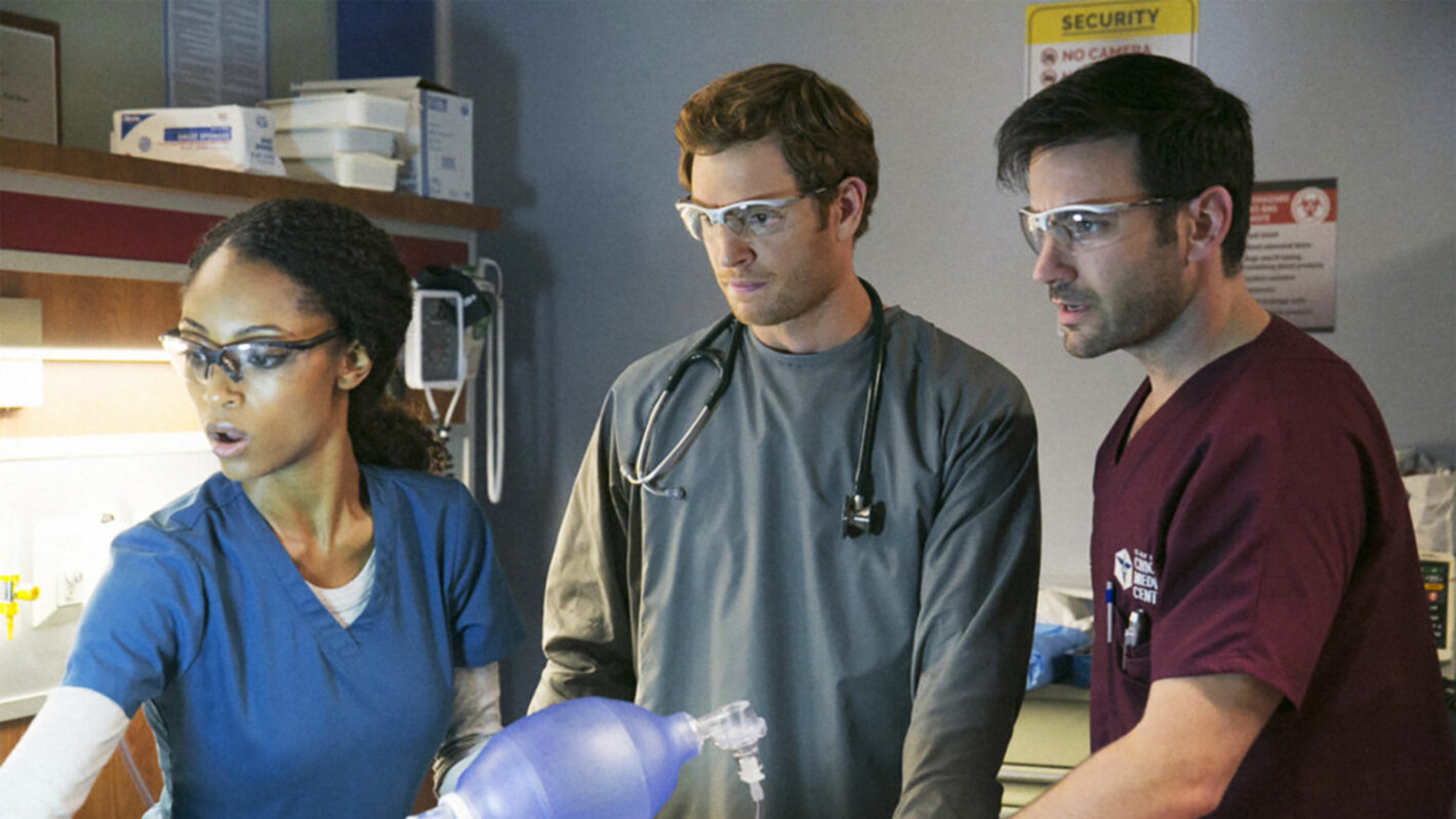 Yaya DaCosta, Nick Gehlfuss, and Colin Donnell in 'Chicago Med'