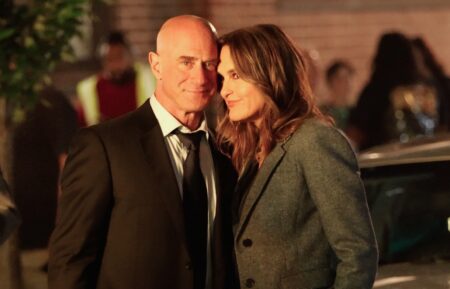 Christopher Meloni and Mariska Hargitay are seen on the film set of the TV series
