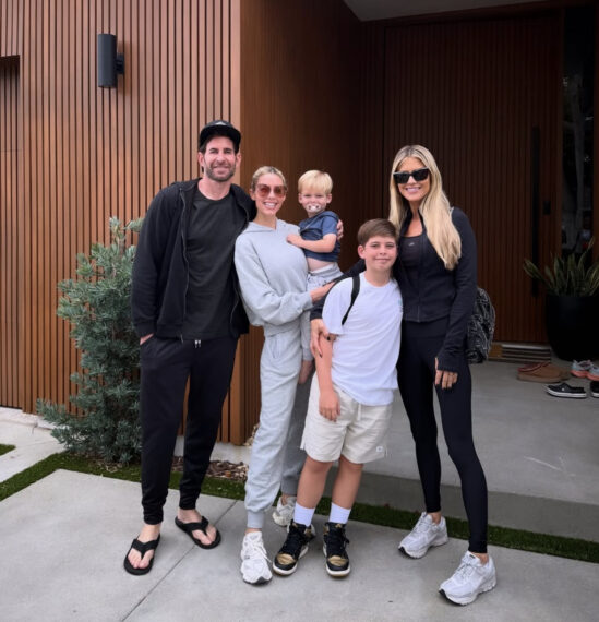 Tarek El Moussa, Heather Rae El Moussa, and Christina Haack on Brayden's first day of school