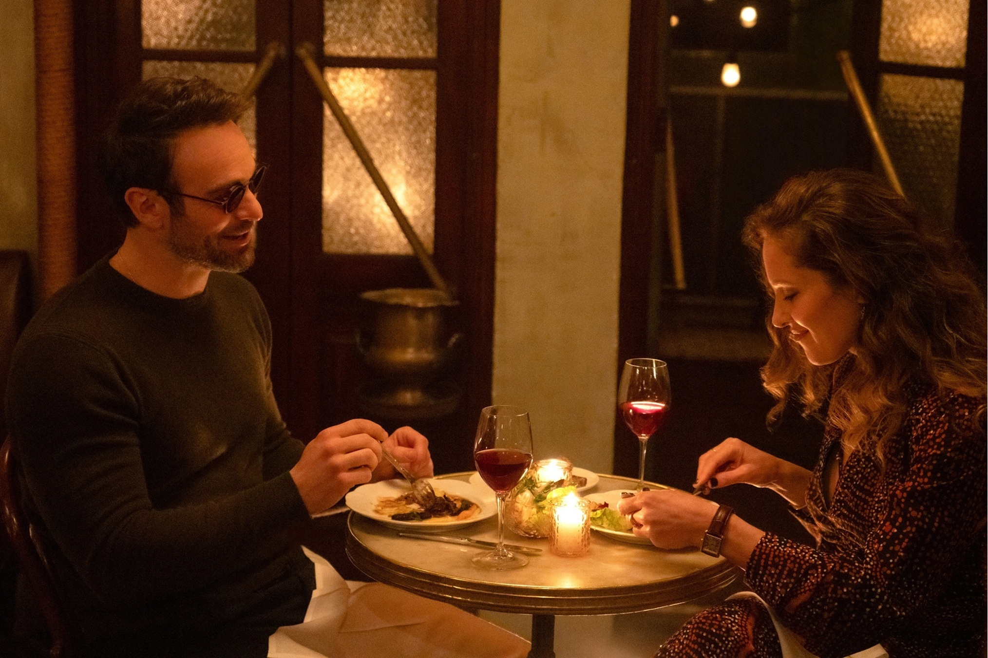 Charlie Cox and Margarita Levieva in 'Daredevil: Born Again' Season 1
