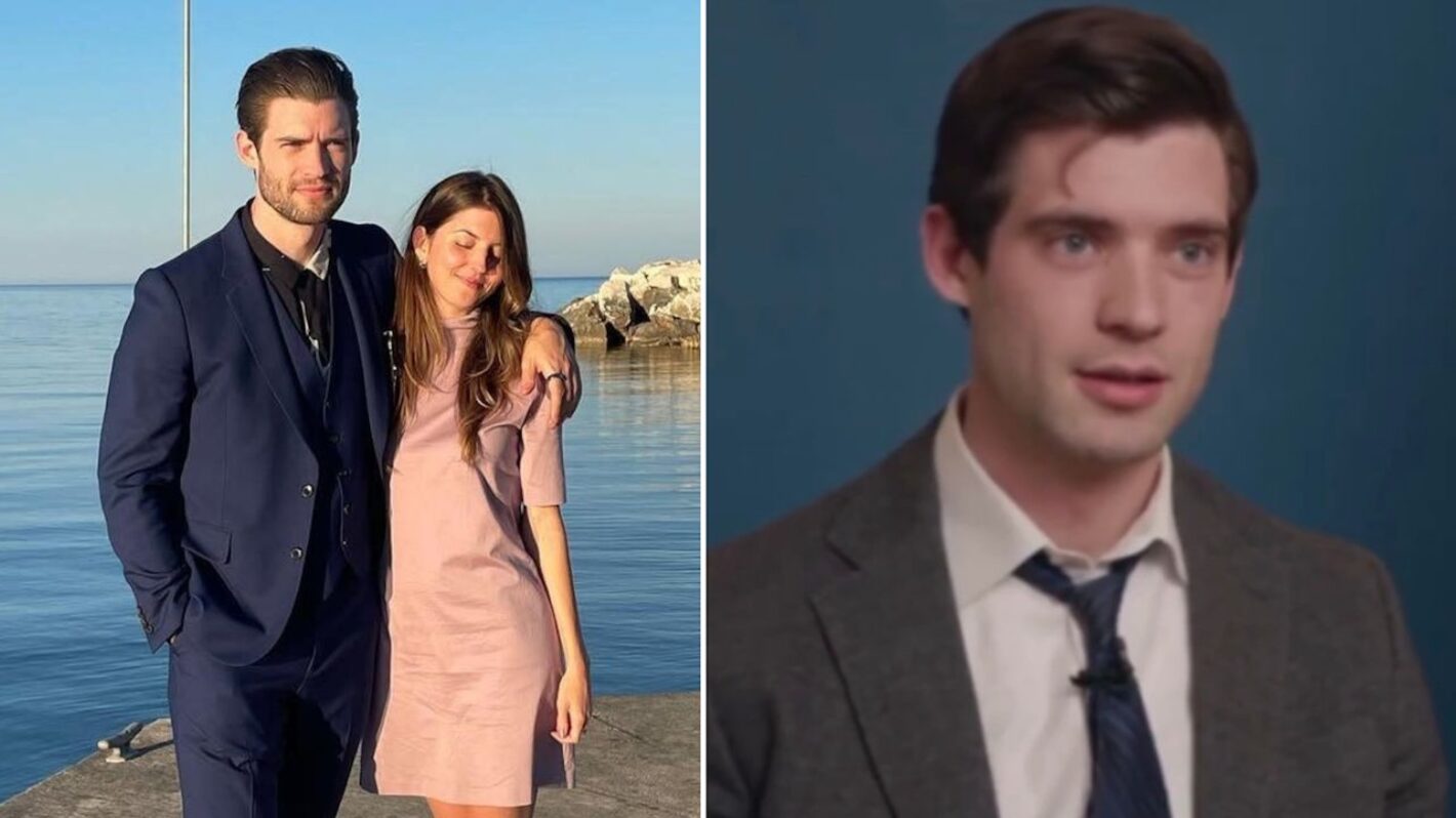 David Corenswet and Julia Best Warner on left, screenshot of Corenswet's 'Superman' audition tape on right