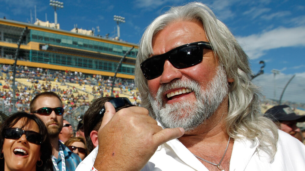 Bill Wichrowski (R), captain of the 'KodiaK' and Captain Derrick Ray (L)on the Discovery Channel's Deadliest Catch attend the NASCAR Sprint Cup Series