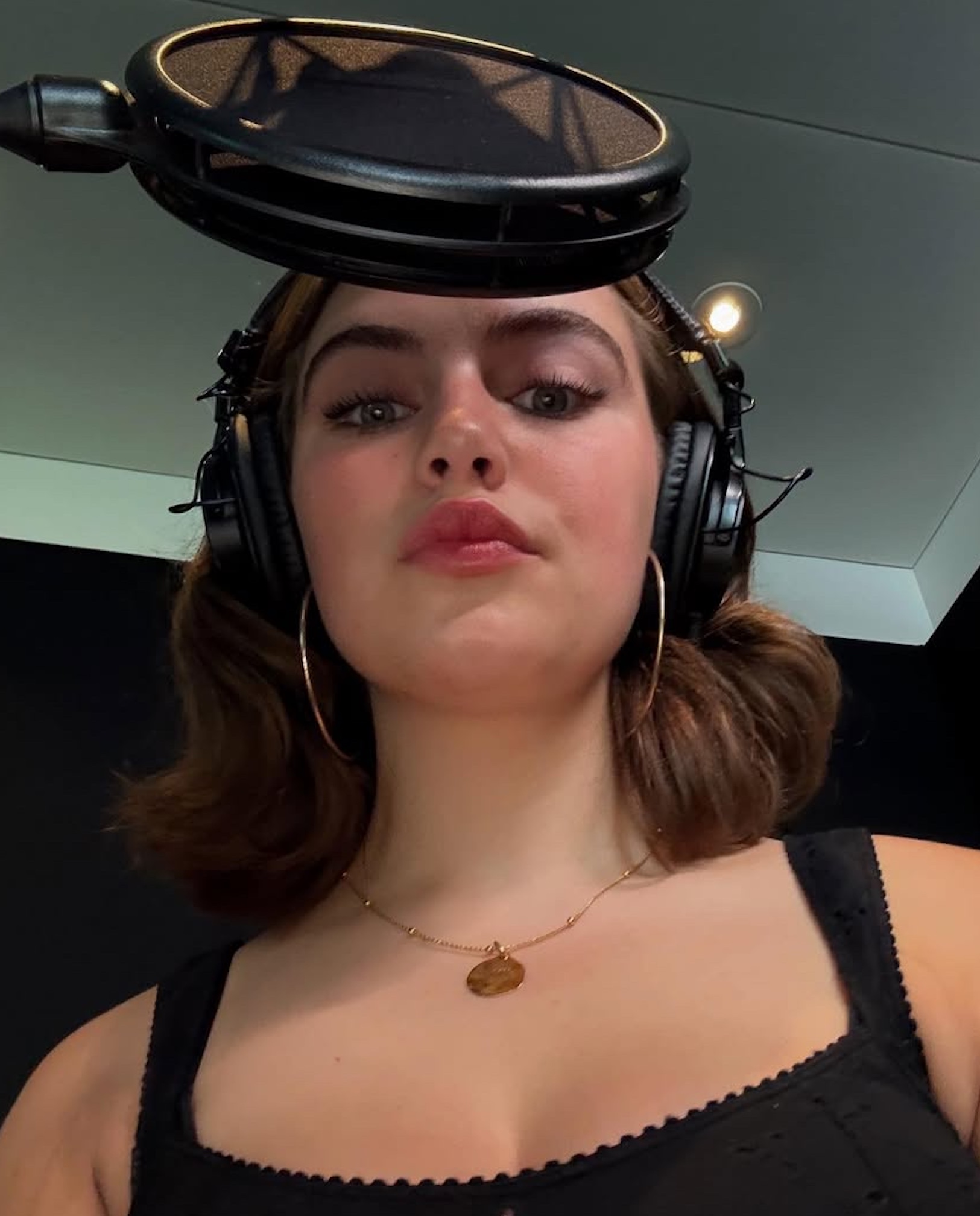 Ella Bright in a recording studio