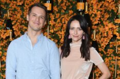 Freddie Stroma and Johanna Braddy attend the 9th Annual Veuve Clicquot Polo Classic Los Angeles at Will Rogers State Historic Park on October 6, 2018 in Pacific Palisades, California.