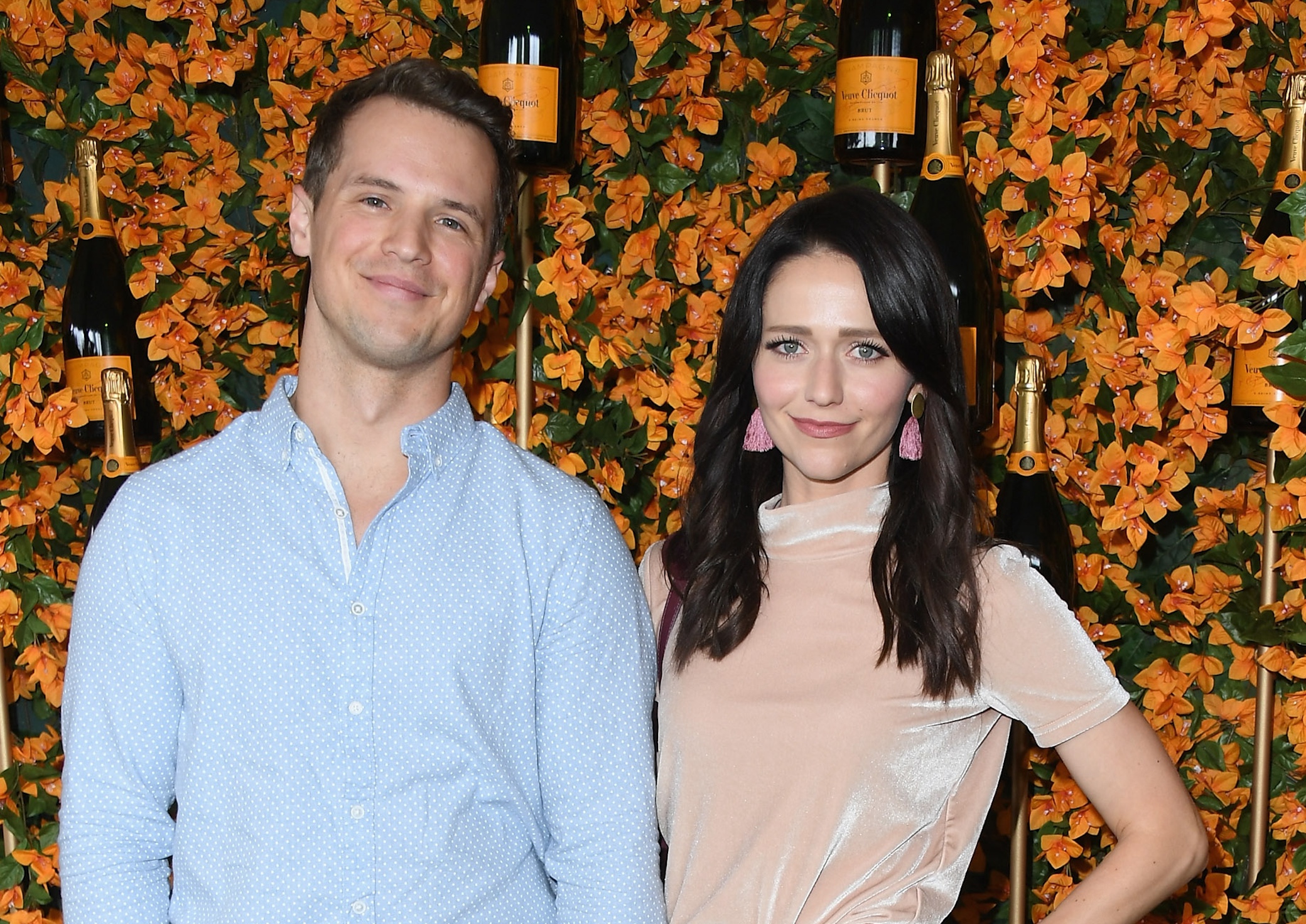 Freddie Stroma and Johanna Braddy attend the 9th Annual Veuve Clicquot Polo Classic Los Angeles at Will Rogers State Historic Park on October 6, 2018 in Pacific Palisades, California.