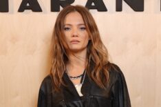 Freya Allan attends the Isabel Marant Paris Womenswear Spring-Summer 2025 show as part of Paris Fashion Week on September 29, 2024 in Paris, France.