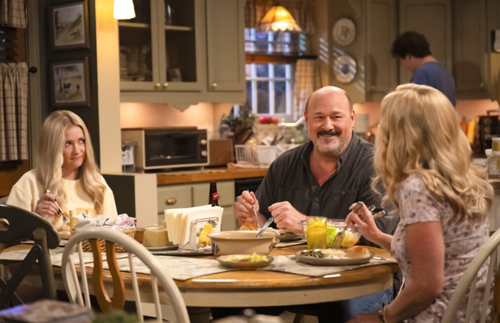 Emily Osment, Will Sasso, and Rachel Bay Jones in 'Georgie & Mandy's First Marriage' Season 2