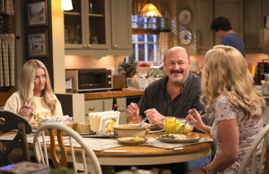 Emily Osment, Will Sasso, and Rachel Bay Jones in 'Georgie & Mandy's First Marriage' Season 2