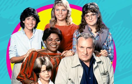 GIMME A BREAK!, (back l-r): Lara Jill Miller, Nell Carter, Kari Michaelsen, Lauri Hendler, (front l-r): Joey Lawrence, Dolph Sweet, 1981-87