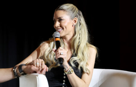 Heather Rae El Moussa speaks onstage during HGTV's