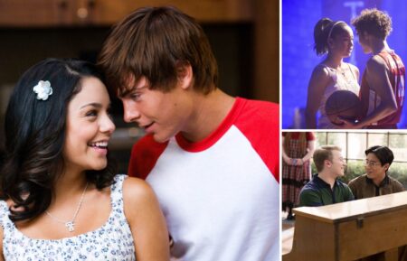 Vanessa Hudgens and Zac Efron in 'High School Musical 2'; Sofia Wylie and Joshua Bassett, Joe Serafini, Frankie Rodriguez in 'High School Musical: The Musical: The Series'