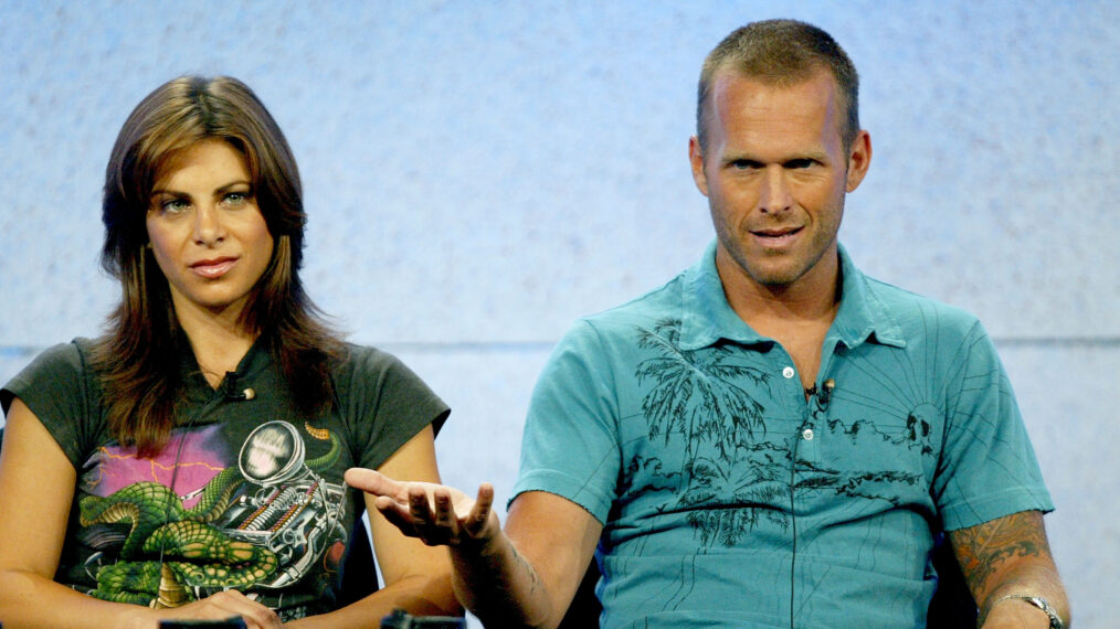 Trainer Jillian Michaels (L) and trainer Bob Harper attend the panel discussion for 'The Biggest Loser'