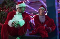 Connor Swindells as Nick and Olivia Holt as Sophia in 'Jingle Bell Heist'