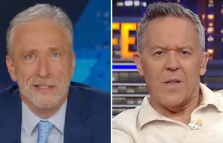 Jon Stewart and Greg Gutfeld