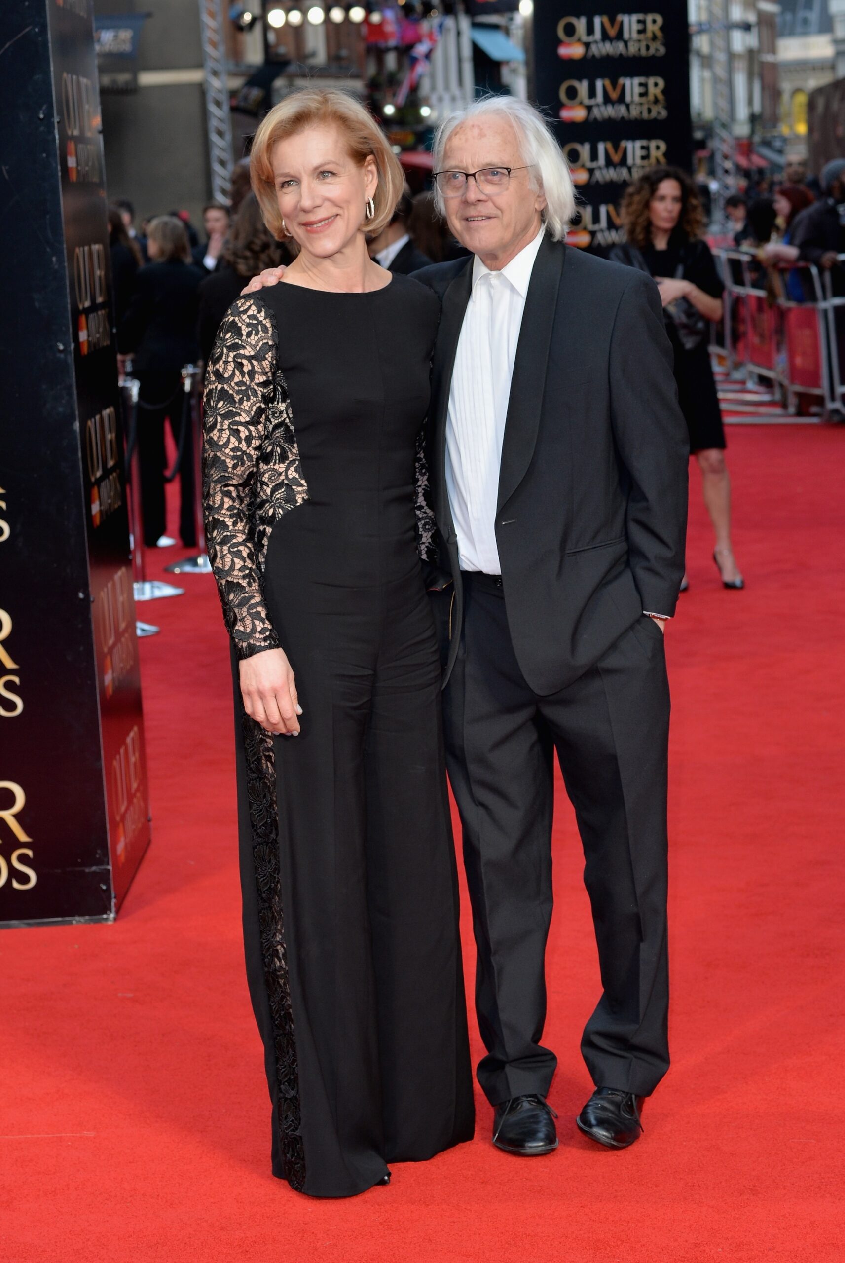 Juliet Stevenson with her husband at The Olivier Awards with Mastercard at The Royal Opera House on April 3, 2016 in London, England.