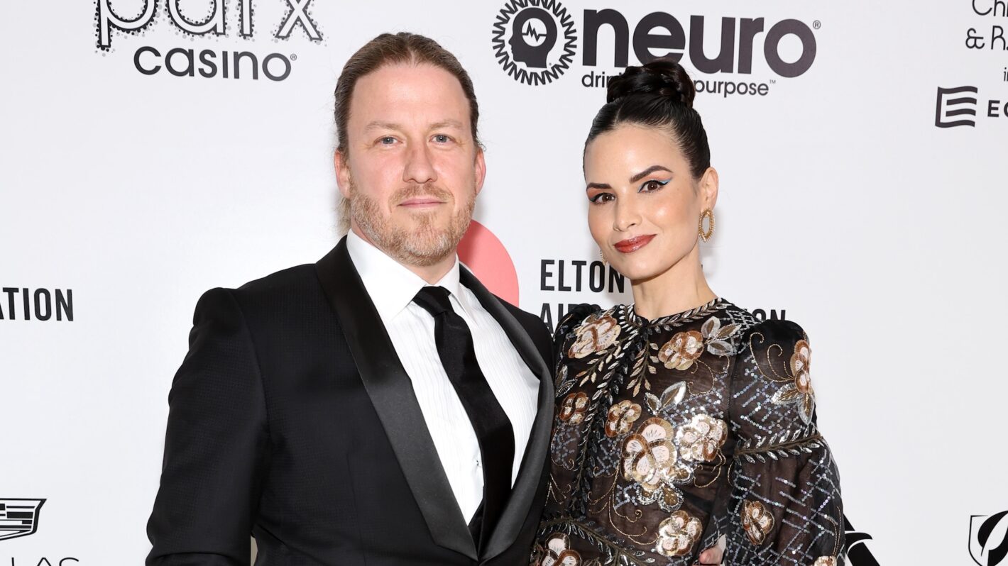 WEST HOLLYWOOD, CALIFORNIA - MARCH 27: (L-R) Keith Andreen and Katrina Law attend the Elton John AIDS Foundation's 30th Annual Academy Awards Viewing Party on March 27, 2022 in West Hollywood, California.