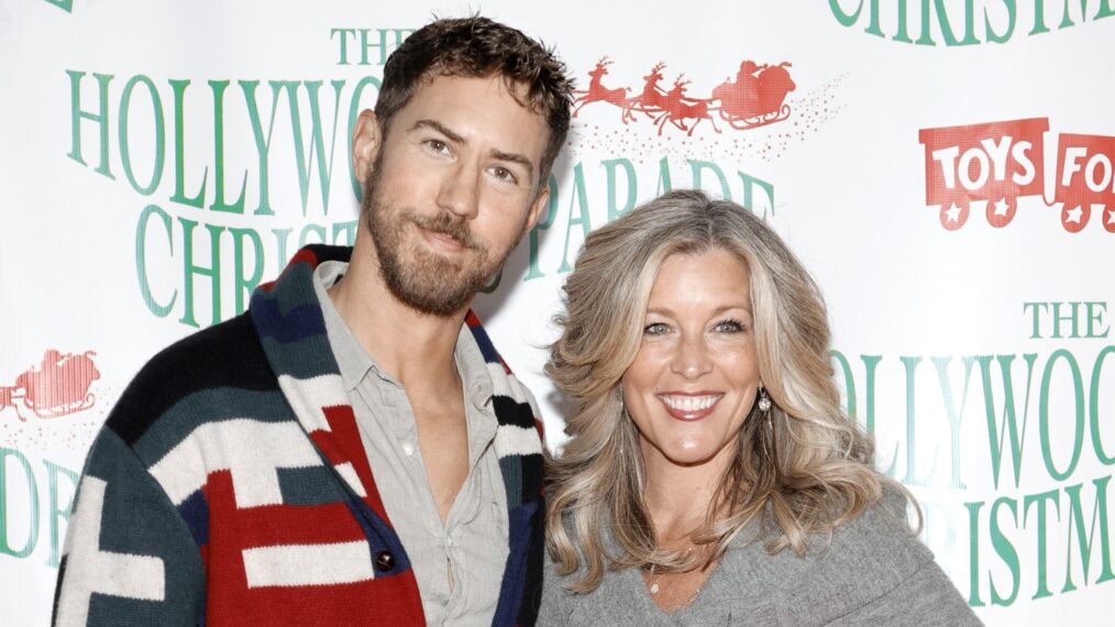 Wes Ramsey and Laura Wright attend the 89th Annual Hollywood Christmas Parade supporting Marine Toys For Tots on November 28, 2021 in Los Angeles, California.