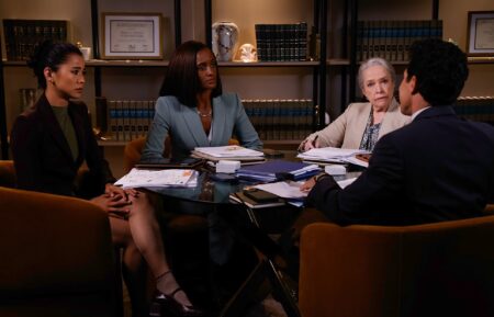 Leah Lewis, Skye P. Marshall, Kathy Bates, and David Del Rio in 'Matlock' Season 2 Episode 1