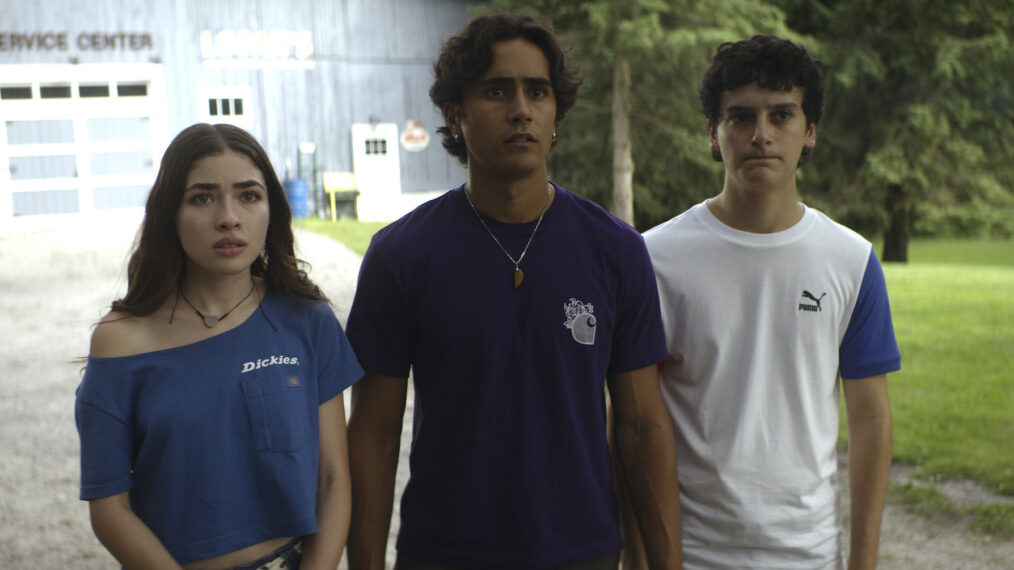 Caitlyn (Melissa Collazo), Zac (Michael Cimino) and Marcel (Nicolas Cantu) in 'Motorheads' Season 1